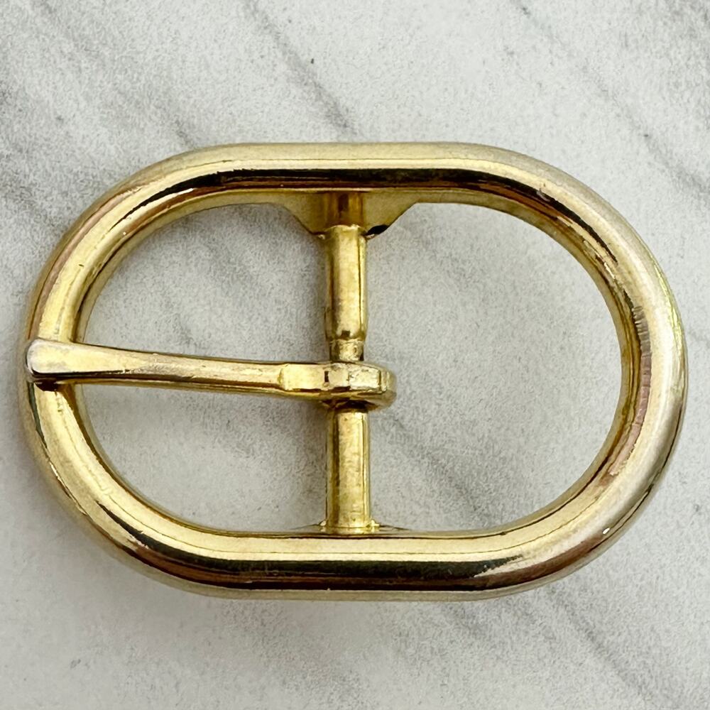 Oval Gold Tone Simple Basic Belt Buckle